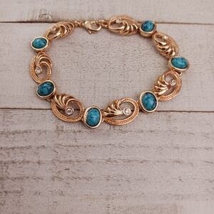 Goldtone & Turquoise Bracelet